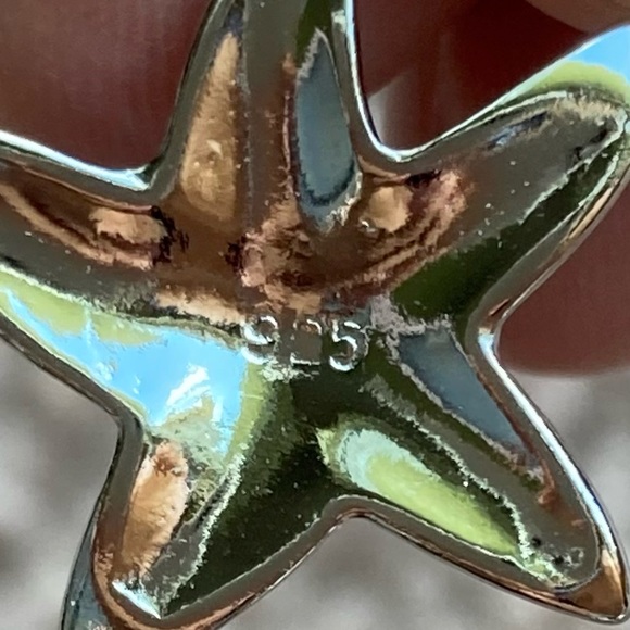 Sterling Silver Pendant Starfish w/ Lab Opal - Picture 5 of 5